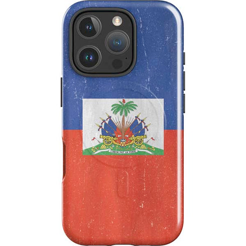 Haiti Flag Distressed iPhone 16 Pro Max Magsafe Impact Case
