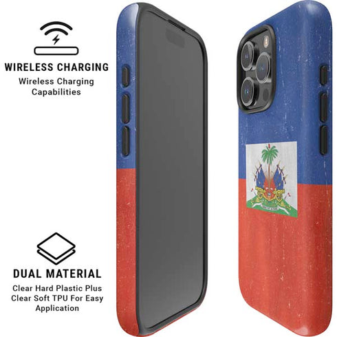 Haiti Flag Distressed iPhone 16 Pro Max Magsafe Impact Case