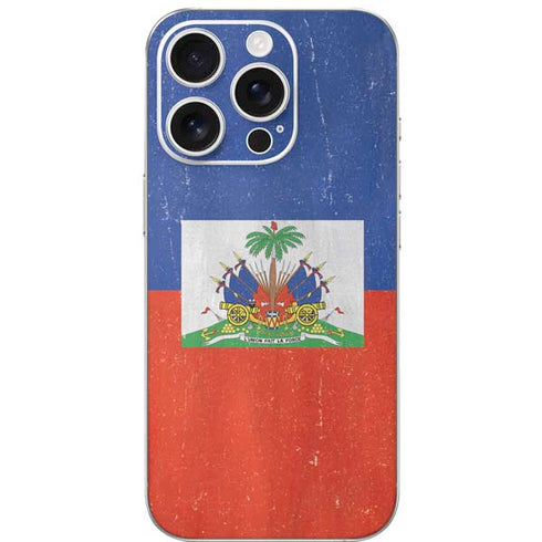 Haiti Flag Distressed iPhone 16 Pro Skin