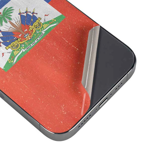 Haiti Flag Distressed iPhone 16 Pro Skin