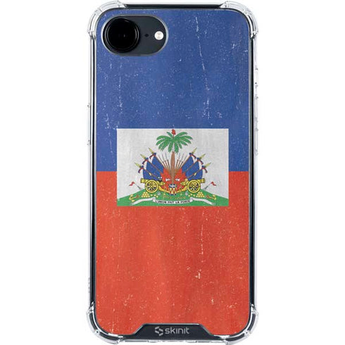 Haiti Flag Distressed iPhone 16e Clear Case