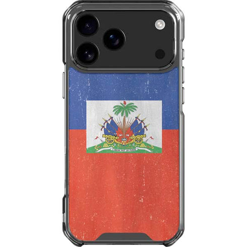 Haiti Flag Distressed iPhone 18 Pro Max Clear Case