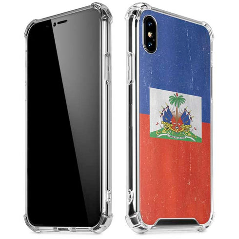 Haiti Flag Distressed iPhone X/XS Clear Case