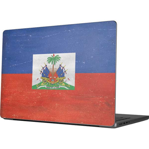 Haiti Flag Distressed Apple MacBook Pro 14-inch Skin