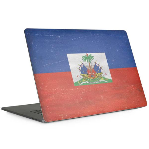 Haiti Flag Distressed MacBook Skins