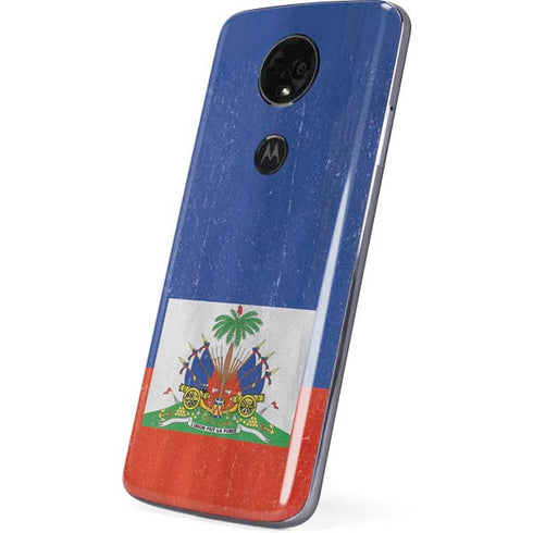 Haiti Flag Distressed Moto E5 Plus Skin