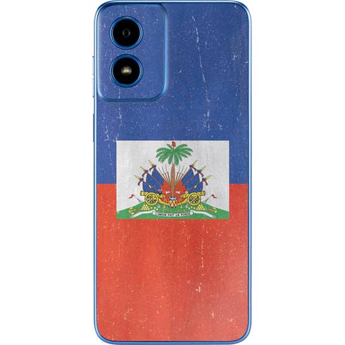 Haiti Flag Distressed Moto G Play 4G (2024) Skin