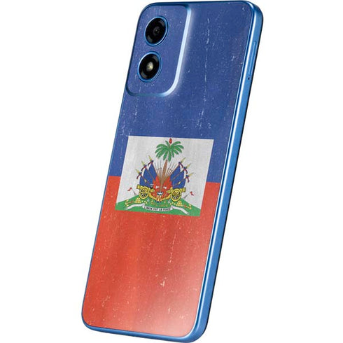 Haiti Flag Distressed Moto G Play 4G (2024) Skin