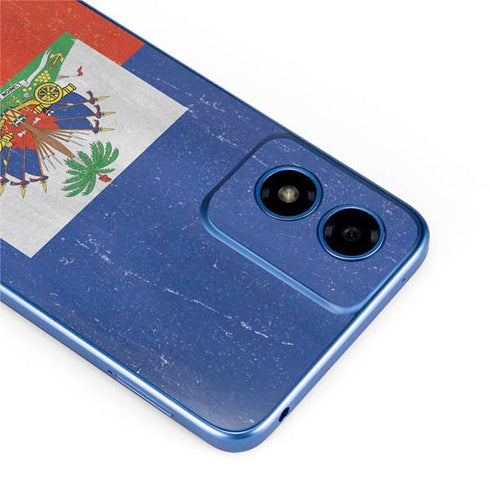 Haiti Flag Distressed Moto G Play 4G (2024) Skin