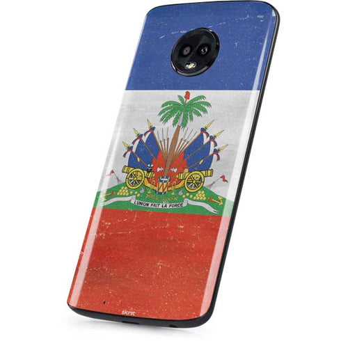 Haiti Flag Distressed Moto G6 Skin