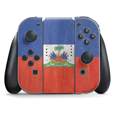 Haiti Flag Distressed Nintendo Skins