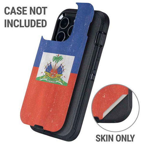 Haiti Flag Distressed Otterbox Defender iPhone Skin