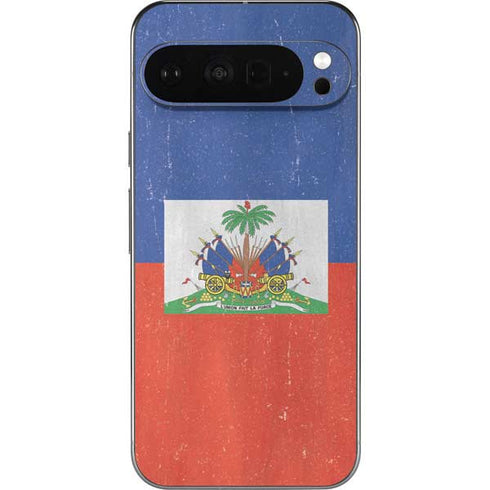 Haiti Flag Distressed Pixel 9 Pro XL Skin