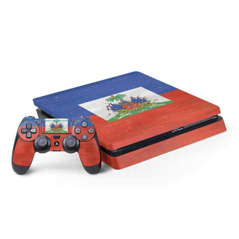 Haiti Flag Distressed PlayStation PS4 Skins