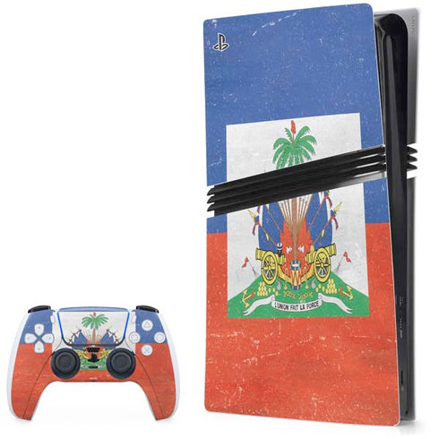 Haiti Flag Distressed PlayStation PS5 Skins