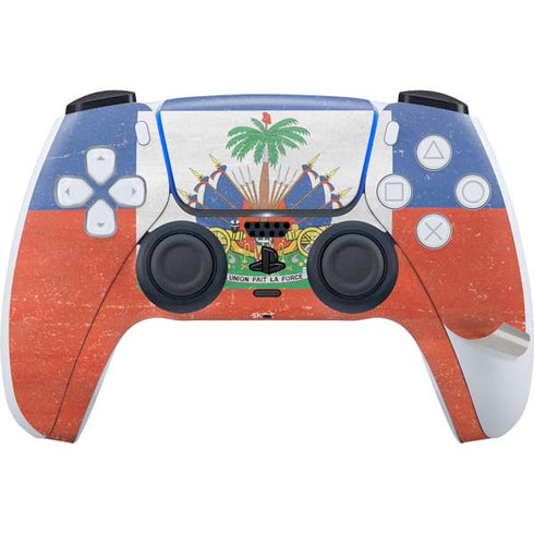 Haiti Flag Distressed PS5 Pro Bundle Skin