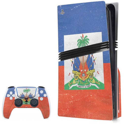 Haiti Flag Distressed PlayStation PS5 Skins