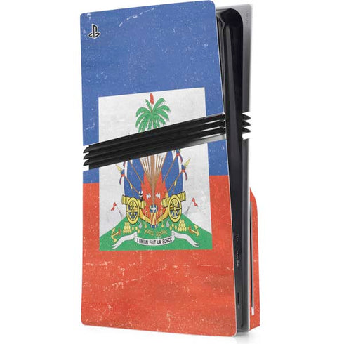 Haiti Flag Distressed PlayStation PS5 Skins