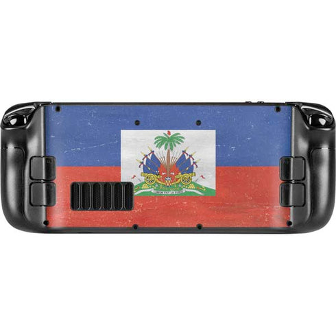 Haiti Flag Distressed Steam Deck Handheld Gaming Computer Skin