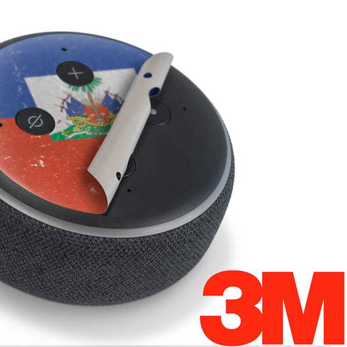 Haitian Flag Distressed Amazon Echo Dot Skin