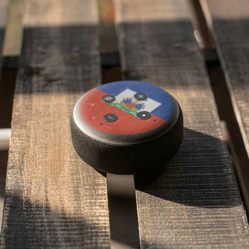 Haitian Flag Distressed Amazon Echo Dot Skin