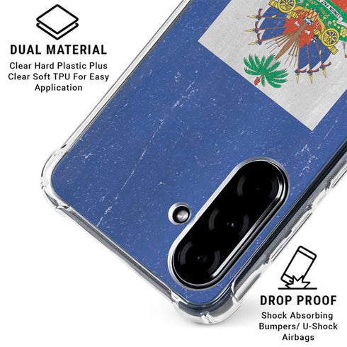 Haitian Flag Distressed Galaxy A36 5G Clear Case
