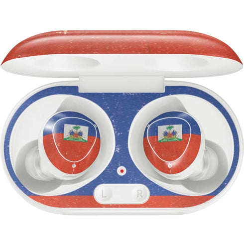 Haitian Flag Distressed Galaxy Buds Plus Skin
