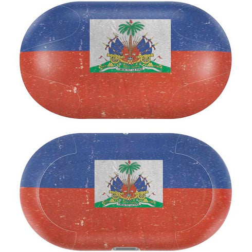 Haitian Flag Distressed Galaxy Buds Plus Skin