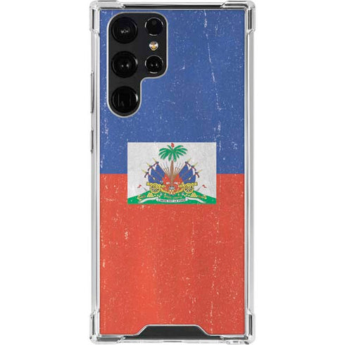 Haitian Flag Distressed Galaxy S23 Ultra Clear Case