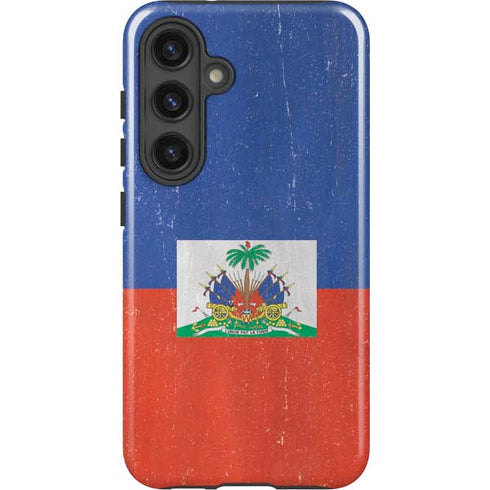 Haitian Flag Distressed Galaxy S25 Impact Case