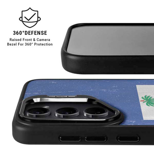 Haitian Flag Distressed Galaxy S24 Ultra Kickstand Case