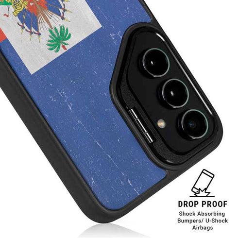 Haitian Flag Distressed Galaxy S24 Ultra Kickstand Case