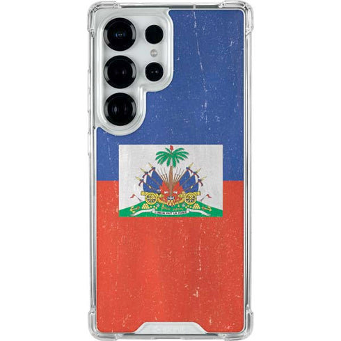 Haitian Flag Distressed Galaxy S25 Ultra Clear Case