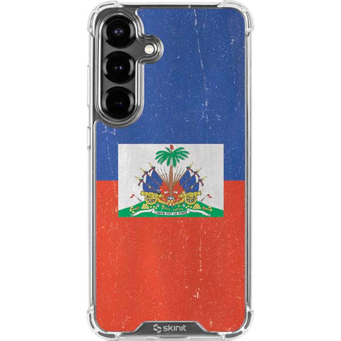 Haitian Flag Distressed Galaxy S26 Clear Case