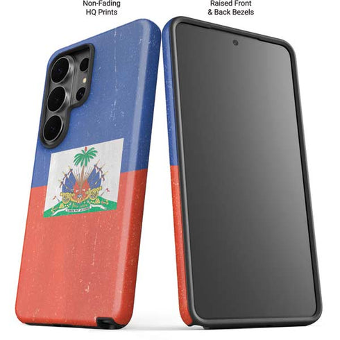 Haitian Flag Distressed Galaxy S26 Ultra Impact Case