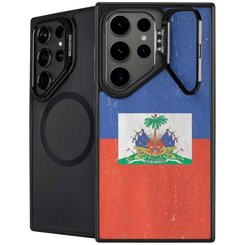 Haitian Flag Distressed Galaxy S26 Ultra Kickstand Case