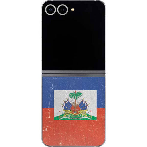 Haitian Flag Distressed Galaxy Z Flip6 Skin
