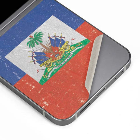Haitian Flag Distressed Galaxy Z Flip6 Skin