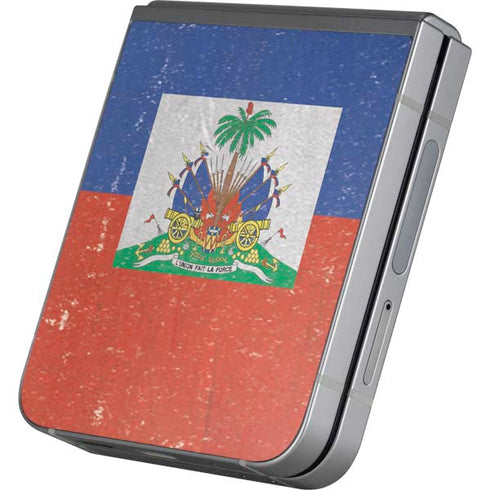 Haitian Flag Distressed Galaxy Z Flip6 Skin