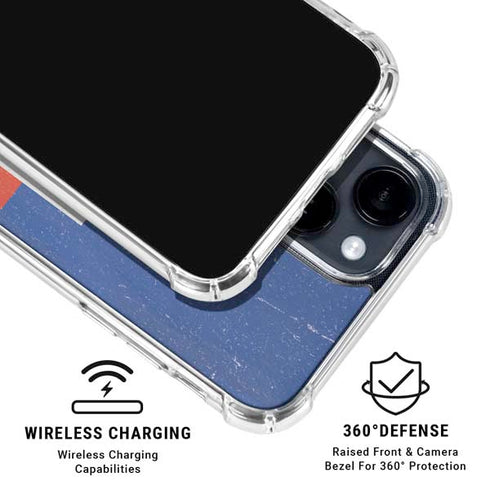 Haitian Flag Distressed iPhone 15 Clear Case