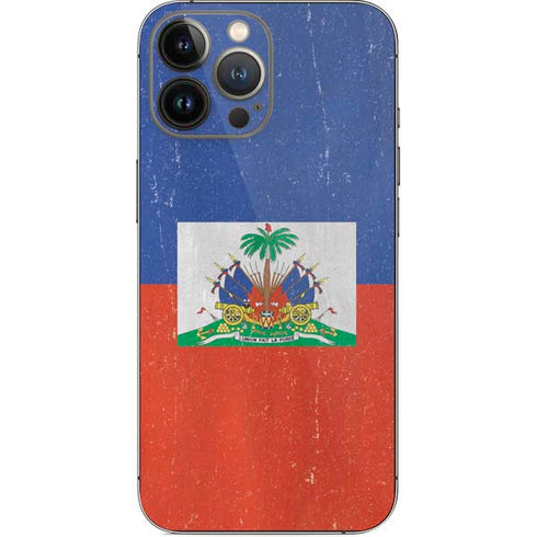 Haitian Flag Distressed iPhone 15 Pro Max Skin