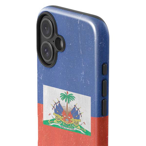 Haitian Flag Distressed iPhone 16 Impact Case