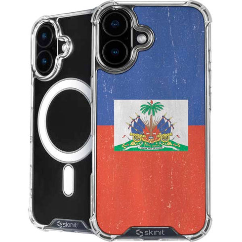 Haitian Flag Distressed iPhone 16 Plus MagSafe Case