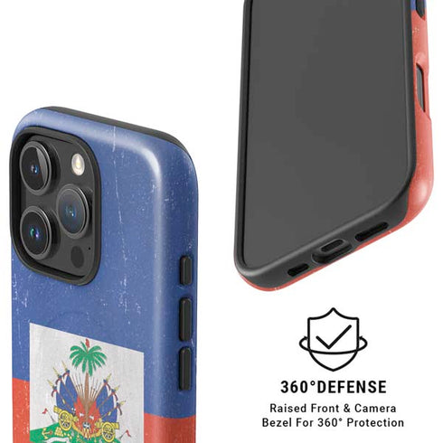 Haitian Flag Distressed iPhone 16 Pro Max Magsafe Impact Case