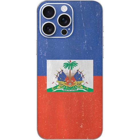 Haitian Flag Distressed iPhone 16 Pro Max Skin