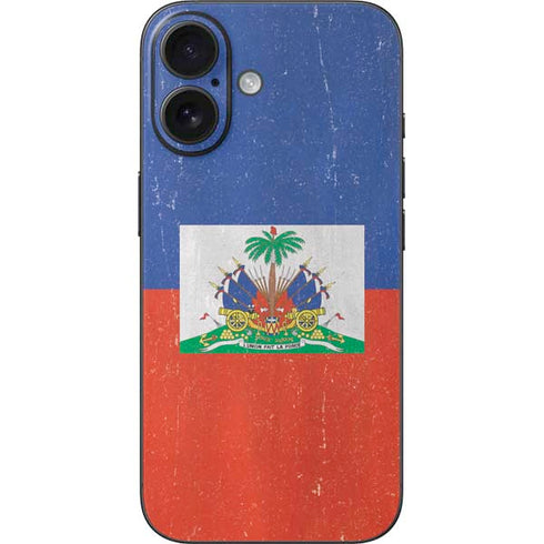Haitian Flag Distressed iPhone 16 Skin