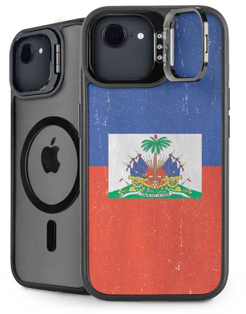 Haitian Flag Distressed iPhone 16e Kickstand Case