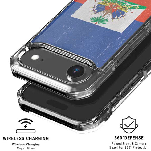 Haitian Flag Distressed iPhone 17 Air Clear Case