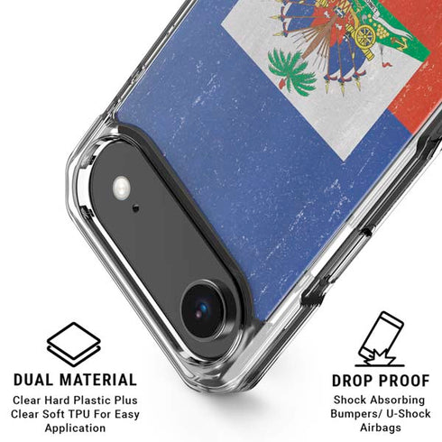 Haitian Flag Distressed iPhone 17 Air Clear Case