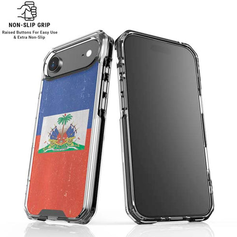 Haitian Flag Distressed iPhone 17 Air Clear Case